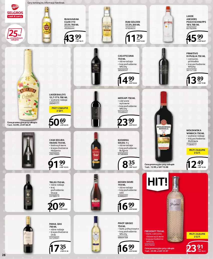 Gazetka promocyjna Selgros - Extra Oferta - ważna 14.07 do 27.07.2022 - strona 28 - produkty: Likier, Mogen David, Pinot Grigio, Rum