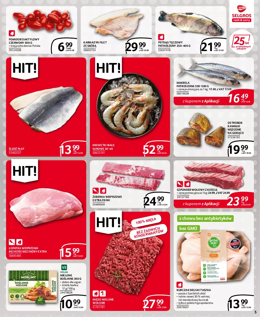 Gazetka promocyjna Selgros - Extra Oferta - ważna 14.07 do 27.07.2022 - strona 5 - produkty: Kawa, Krewetki, Kurczak, Mięso, Mięso mielone, Pstrąg, Pstrąg tęczowy, Szponder wołowy, Tusz