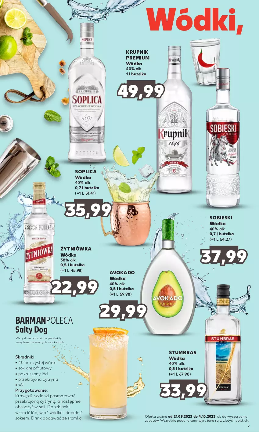 Gazetka promocyjna Kaufland - Barek Kauflandu - ważna 21.09 do 04.10.2023 - strona 2 - produkty: Grejpfrut, Krupnik, Lanki, Sok, Sól, Soplica, Wódka