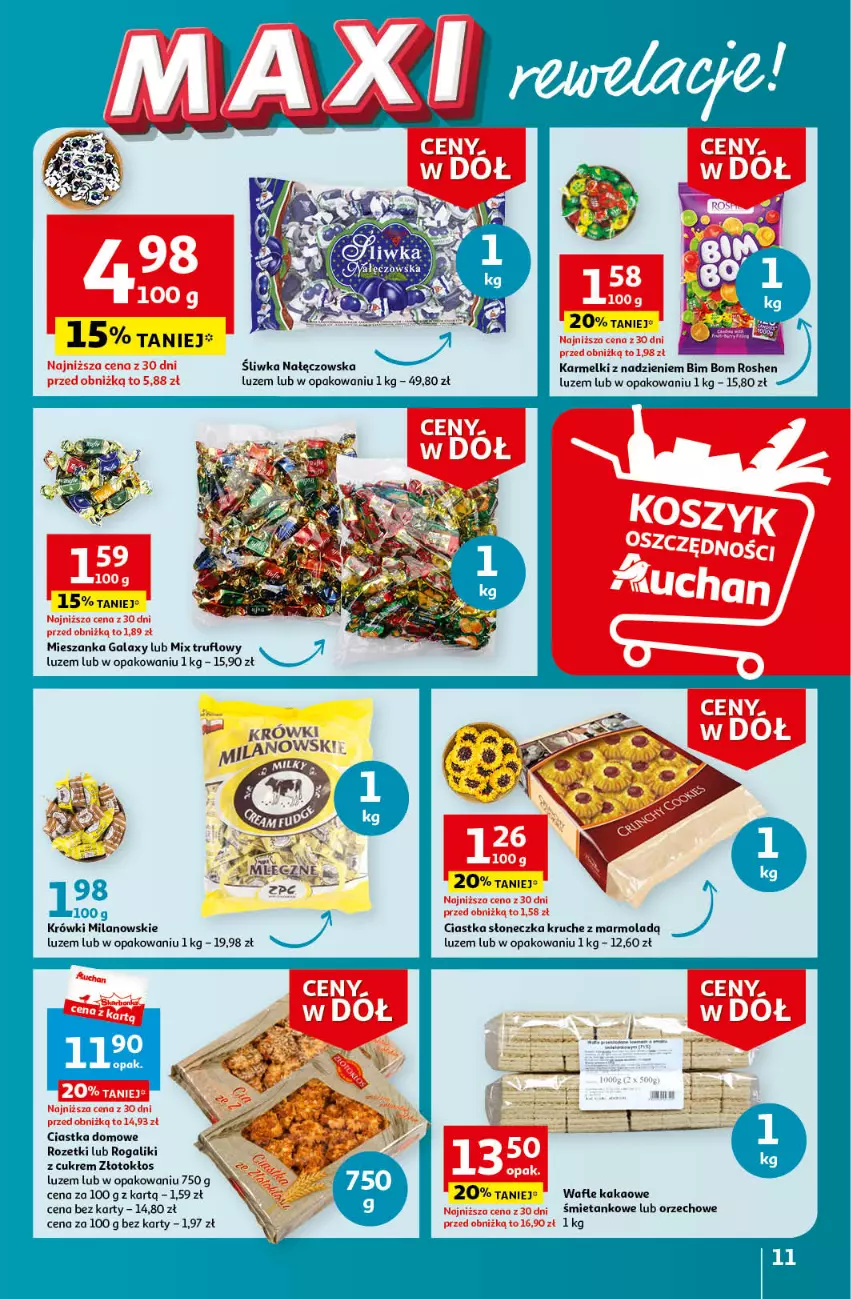 Gazetka promocyjna Auchan - Gazetka Ceny w dół Część 3 Hipermarket Auchan - ważna 18.01 do 24.01.2024 - strona 11 - produkty: Ciastka, Gala, Kakao, Mola, Rogal, Wafle