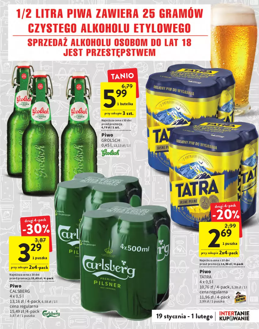 Gazetka promocyjna Intermarche - Gazetka Intermarche - ważna 19.01 do 01.02.2023 - strona 17 - produkty: Piwo, Tatra