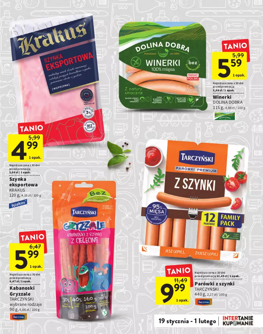 Gazetka promocyjna Intermarche - Gazetka Intermarche - ważna 19.01 do 01.02.2023 - strona 5 - produkty: Gry, Kabanos, Krakus, Parówki, Parówki z szynki, Por, Sport, Szynka, Tarczyński