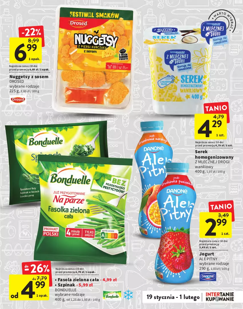 Gazetka promocyjna Intermarche - Gazetka Intermarche - ważna 19.01 do 01.02.2023 - strona 9 - produkty: Bonduelle, Fa, Fasola, Jogurt, Ser, Serek, Serek homogenizowany, Sos, Szpinak