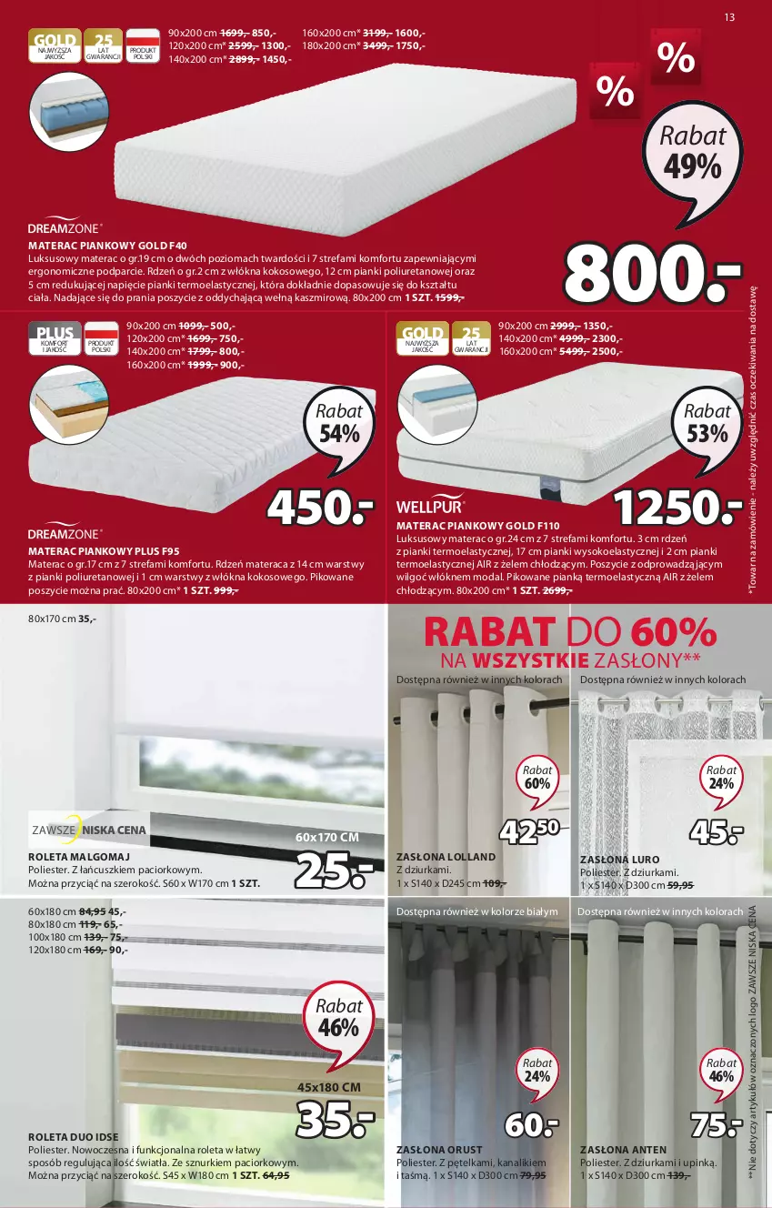 Gazetka promocyjna Jysk - Oferta tygodnia - ważna 07.07 do 20.07.2021 - strona 14 - produkty: Fa, Kokos, LG, Materac, Materac piankowy, Moda, Roleta, Rust, Sok, Tera, Zasłona