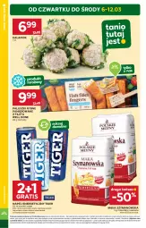 Gazetka promocyjna Stokrotka - Supermarket - Gazetka - ważna od 12.03 do 12.03.2025 - strona 4 - produkty: Kalafior, Gra, Napój energetyczny, Paluszki rybne, Tiger, Mąka, Napój, HP