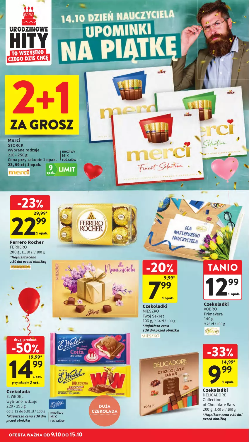 Gazetka promocyjna Intermarche - Gazetka promocyjna - ważna 09.10 do 15.10.2025 - strona 10 - produkty: Czekolada, E. Wedel, Ferrero, Ferrero Rocher, Kret, Merci, Prima, Primavera