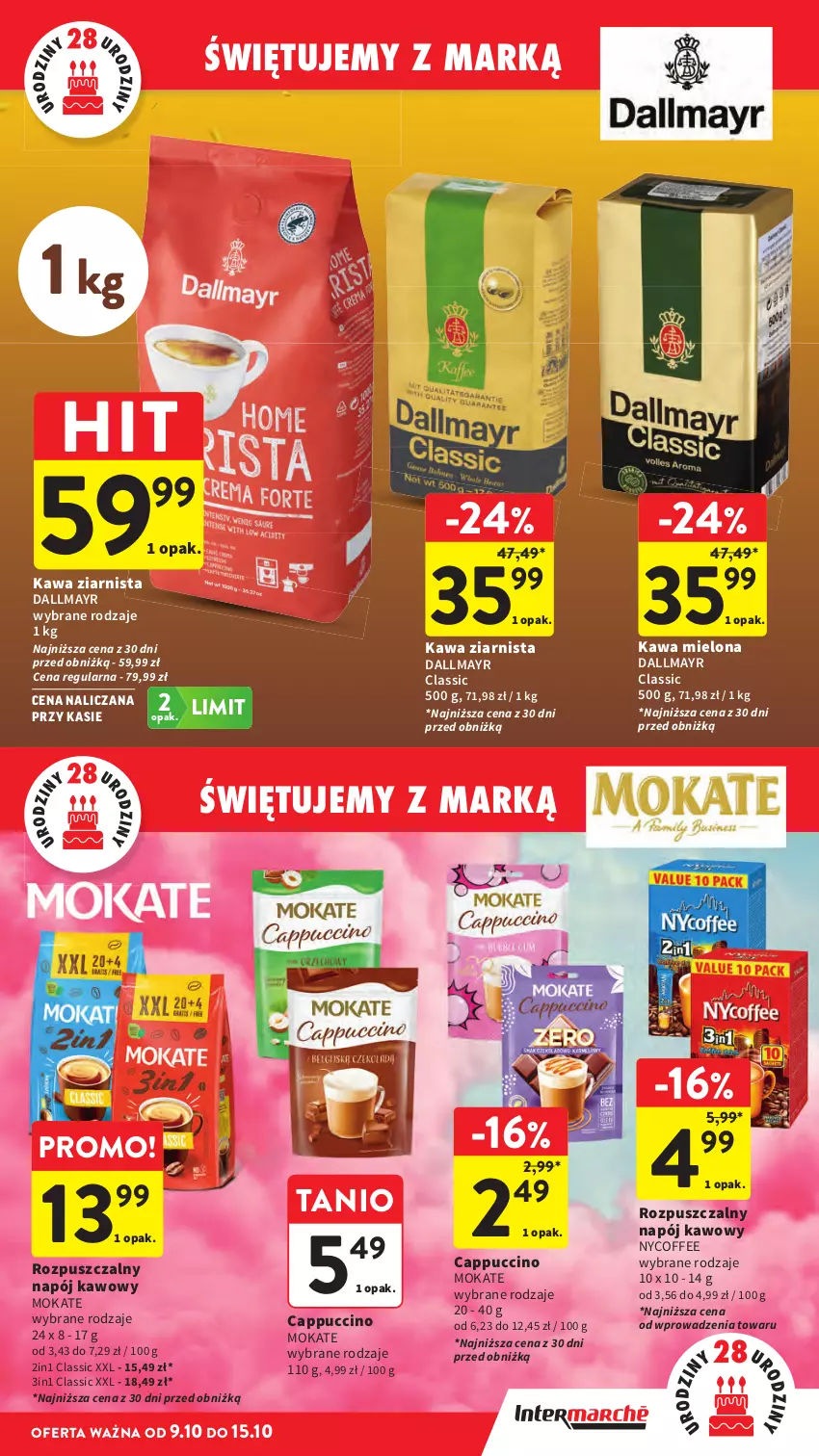 Gazetka promocyjna Intermarche - Gazetka promocyjna - ważna 09.10 do 15.10.2025 - strona 15 - produkty: Cappuccino, Dallmayr, Kawa, Kawa mielona, Kawa ziarnista, Napój