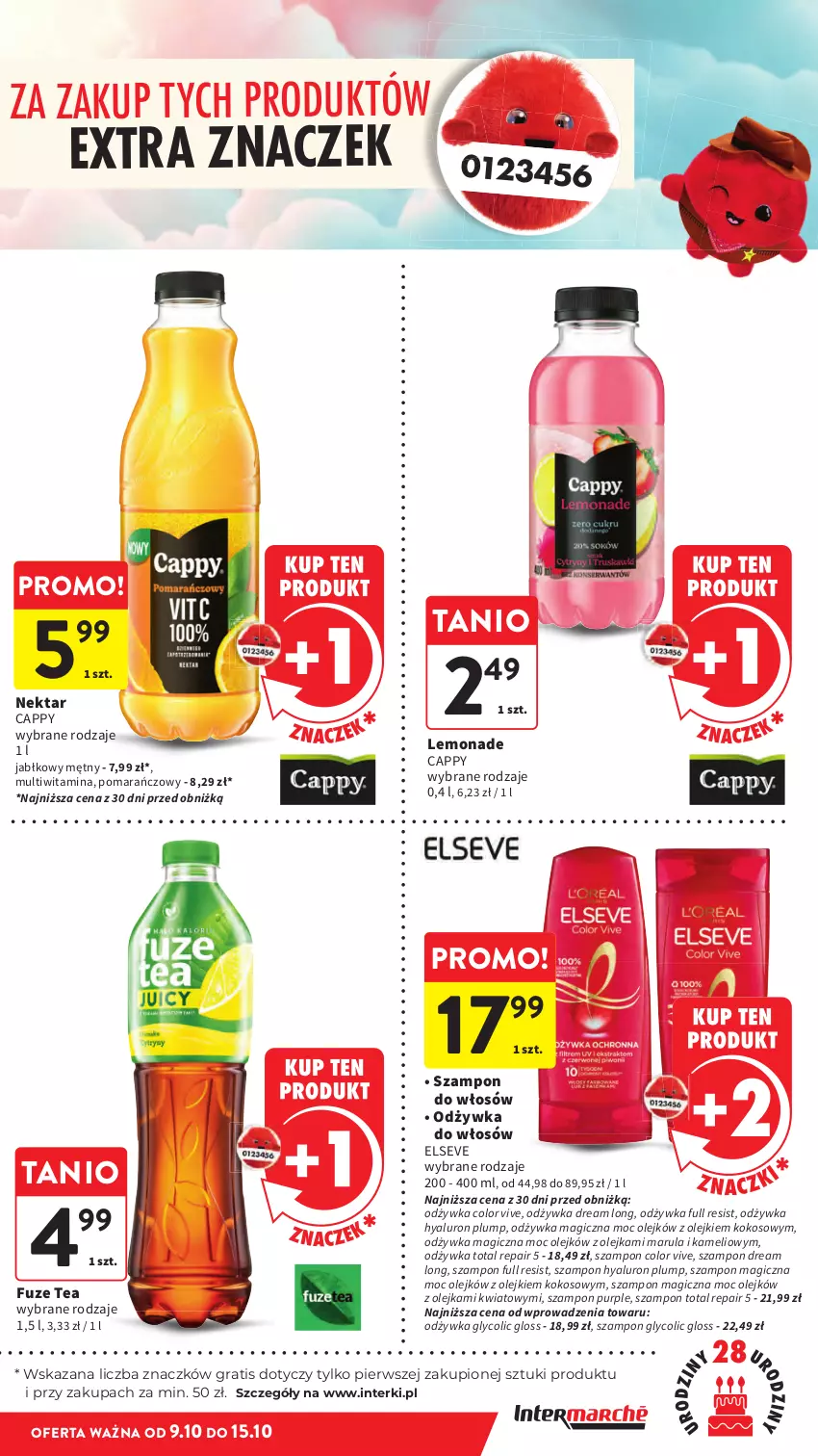 Gazetka promocyjna Intermarche - Gazetka promocyjna - ważna 09.10 do 15.10.2025 - strona 19 - produkty: Cappy, Elseve, Gra, Kokos, Nektar, Odżywka, Olej, Pur, Szampon