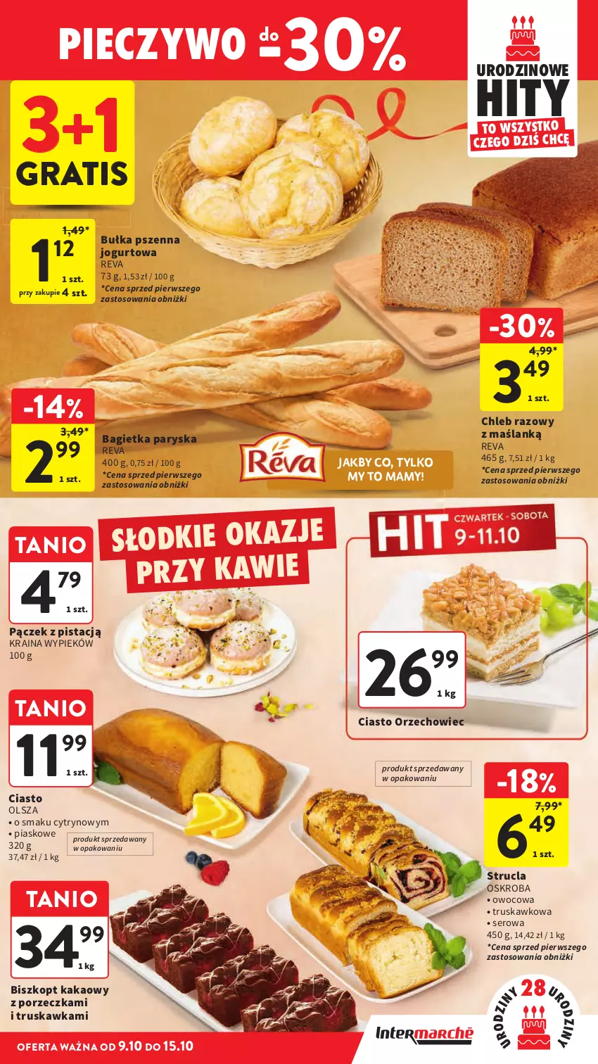 Gazetka promocyjna Intermarche - Gazetka promocyjna - ważna 09.10 do 15.10.2025 - strona 21 - produkty: Bagietka, Bułka, Chleb, Gra, Jogurt, Kakao, Pączek, Por, Ser, Strucla