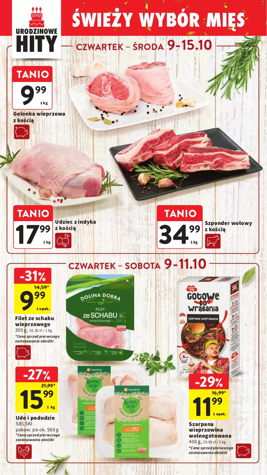 Gazetka promocyjna Intermarche - Gazetka promocyjna - ważna 09.10 do 15.10.2025 - strona 24 - produkty: Golonka wieprzowa, Szponder wołowy, Udziec z indyka, Wieprzowina