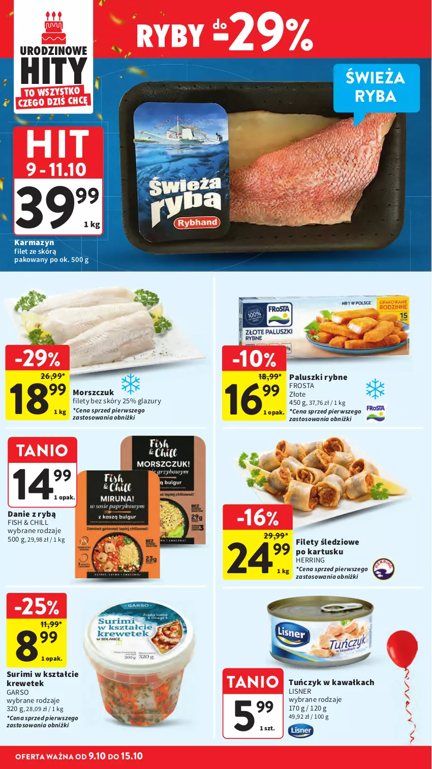 Gazetka promocyjna Intermarche - Gazetka promocyjna - ważna 09.10 do 15.10.2025 - strona 32 - produkty: Frosta, Kawa, Lazur, Lisner, Paluszki rybne, Ryba, Surimi, Tuńczyk