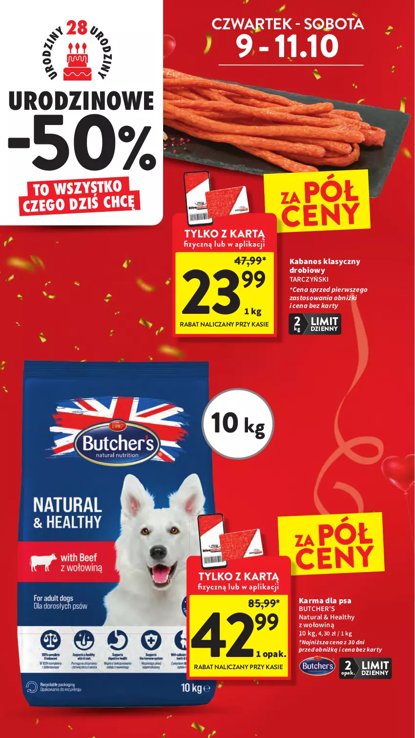 Gazetka promocyjna Intermarche - Gazetka promocyjna - ważna 09.10 do 15.10.2025 - strona 4 - produkty: Butcher's, Kabanos, Tarczyński