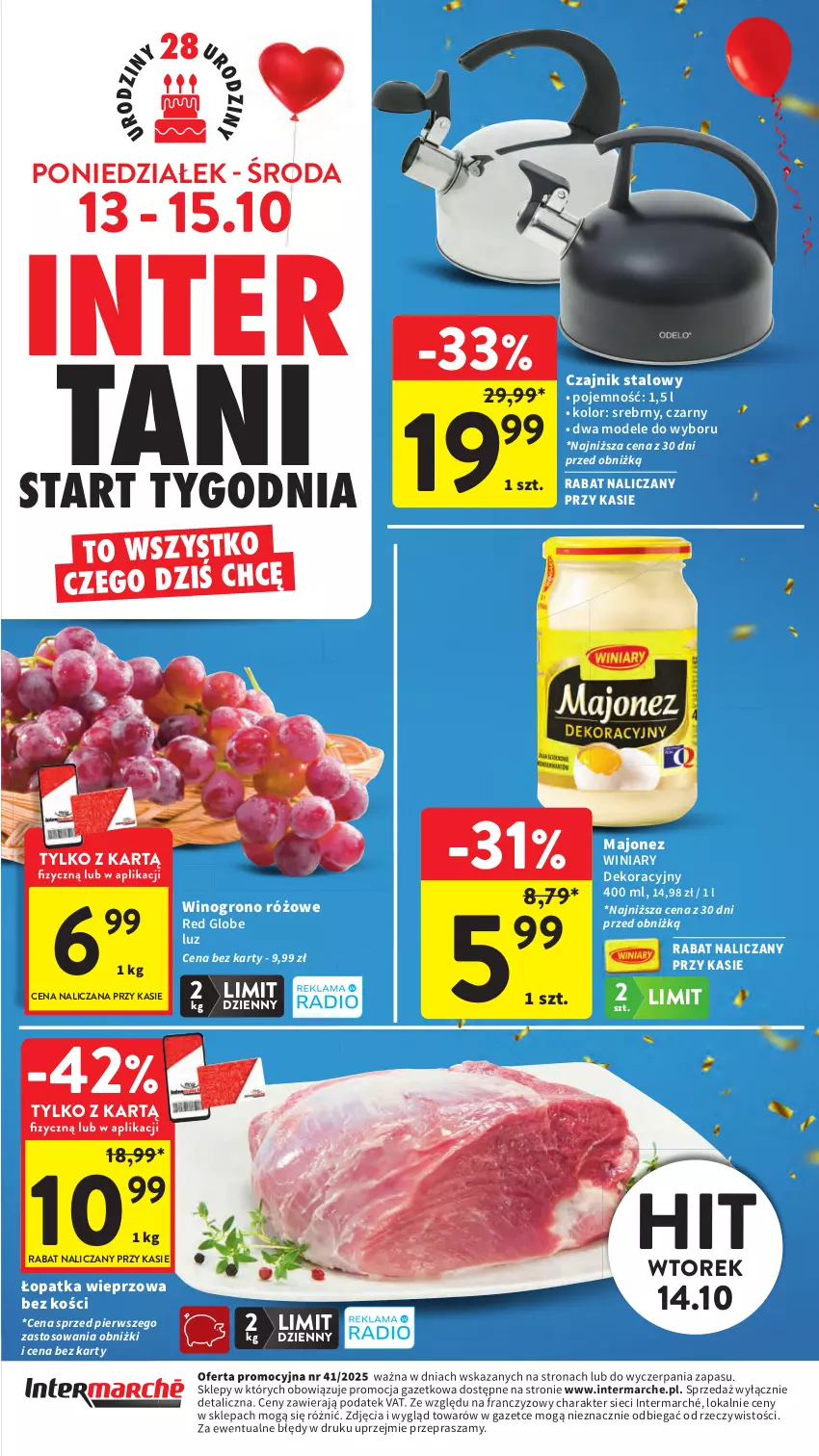 Gazetka promocyjna Intermarche - Gazetka promocyjna - ważna 09.10 do 15.10.2025 - strona 46 - produkty: Czajnik, Majonez, Winiary, Wino