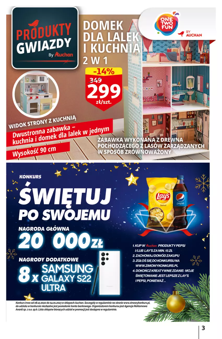 Gazetka promocyjna Auchan - Gazetka Magia Świąt Auchan Hipermarket - ważna 08.12 do 14.12.2022 - strona 3 - produkty: Gala, Pepsi
