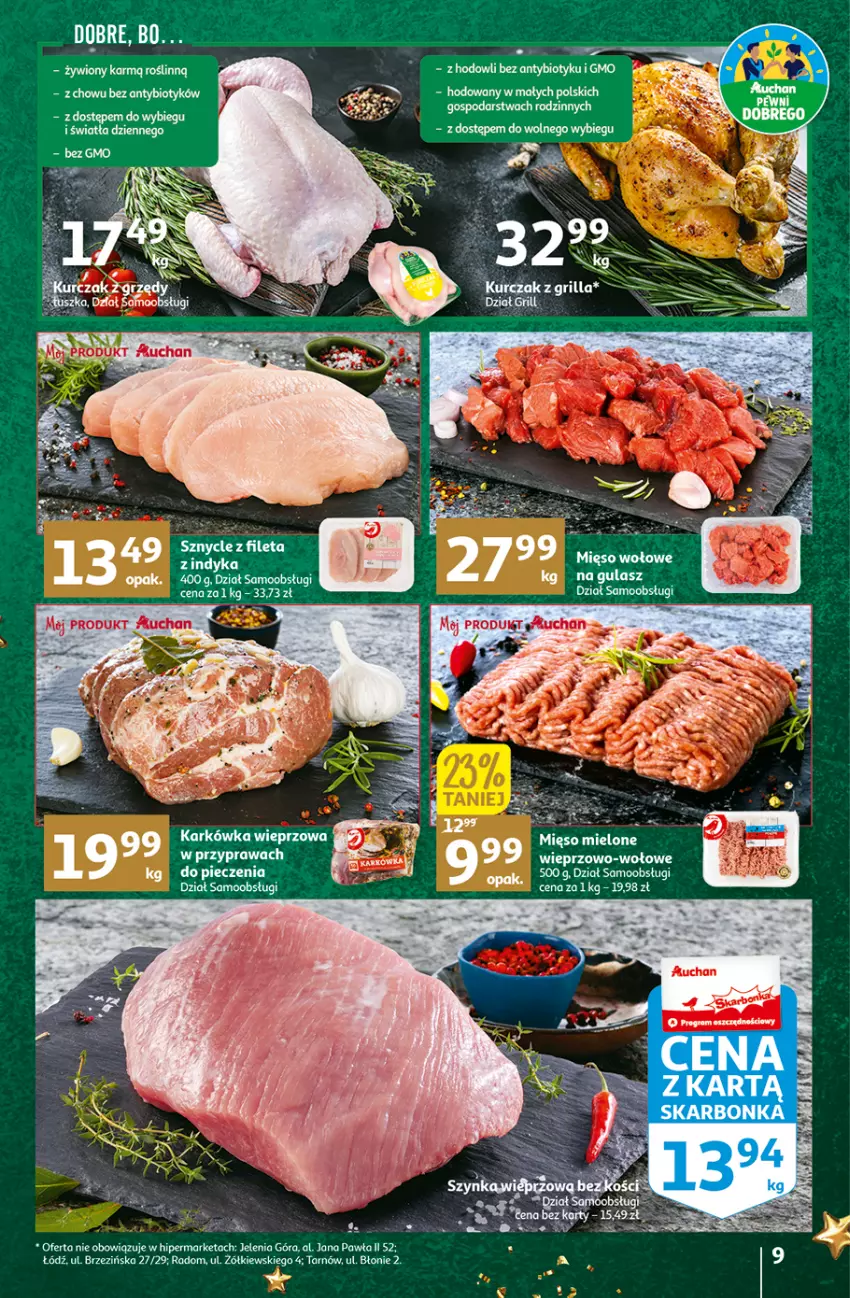 Gazetka promocyjna Auchan - Gazetka Magia Świąt Auchan Hipermarket - ważna 08.12 do 14.12.2022 - strona 9 - produkty: Mięso, Mięso mielone, Por