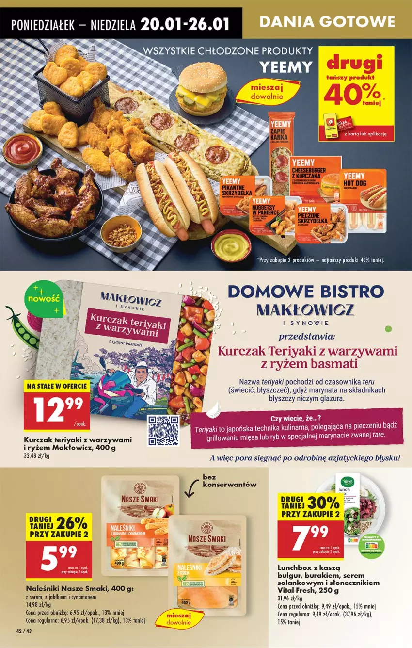 Gazetka promocyjna Biedronka - Od Poniedziałku - ważna 20.01 do 25.01.2025 - strona 48 - produkty: Bulgur, Buraki, Glazura, Grill, Hot dog, Kurczak, Lazur, LG, Naleśniki, Piec, Por, Ryż, Ser, Solan, Warzywa