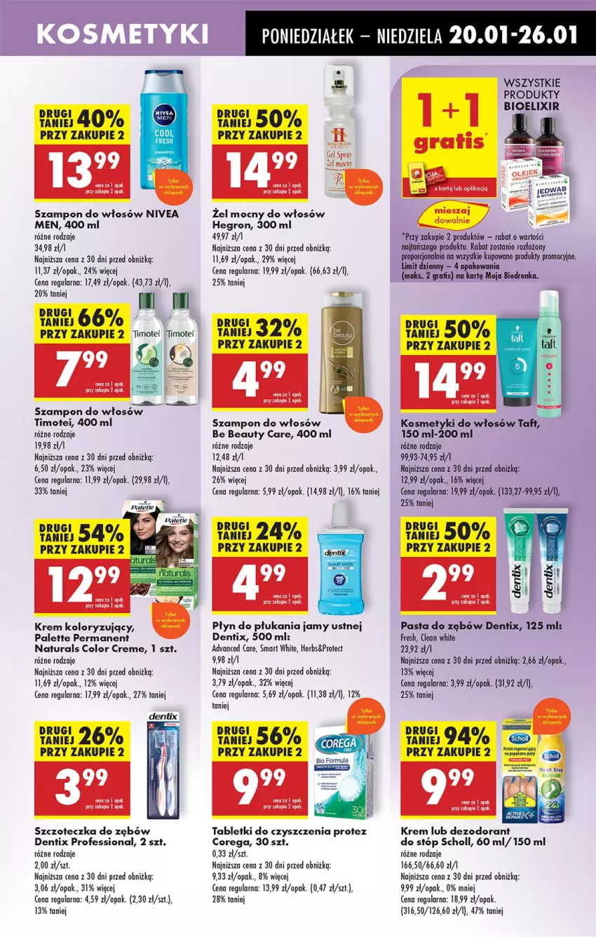 Gazetka promocyjna Biedronka - Od Poniedziałku - ważna 20.01 do 25.01.2025 - strona 67 - produkty: Advanced Care, Be Be, BIC, Color Creme, Corega, Dezodorant, Fa, Gra, Hegron, Leon, Nivea, Nivea Men, Palette, Pasta do zębów, Płyn do płukania, Płyn do płukania jamy ustnej, Scholl, Szampon, Szczoteczka, Szczoteczka do zębów, Tablet, Taft