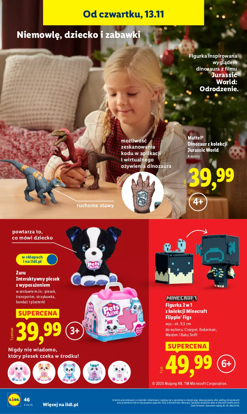 Gazetka promocyjna Lidl - GAZETKA - ważna 10.11 do 15.11.2025 - strona 50 - produkty: Dinozaur, Jurassic World, Mattel, Minecraft, Plasterki, Por, Sport, Tera, Tran
