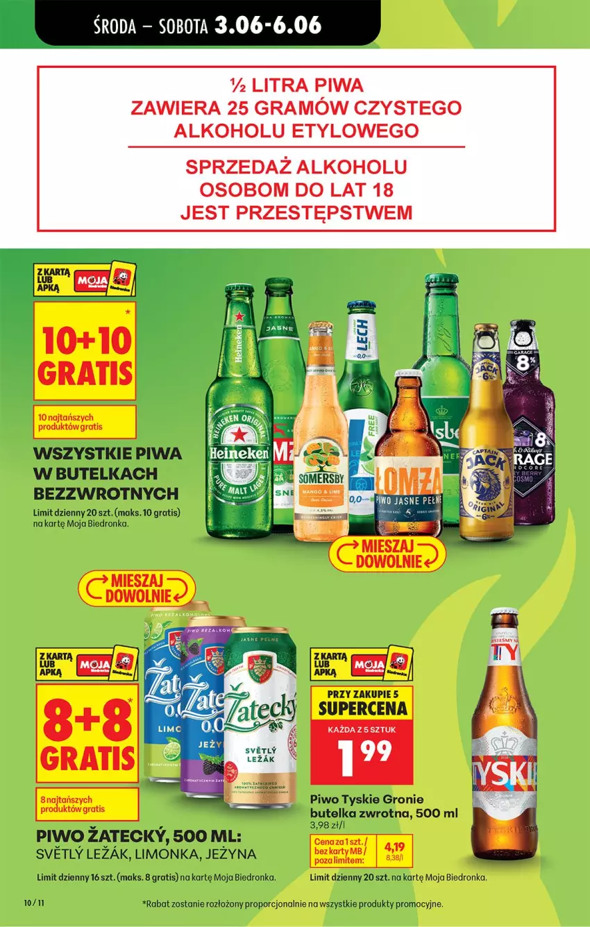 Gazetka promocyjna Biedronka - Od Środy - ważna 03.06 do 04.06.2026 - strona 10 - produkty: Gra, Limonka, Piwa, Piwo, Por, Tyskie