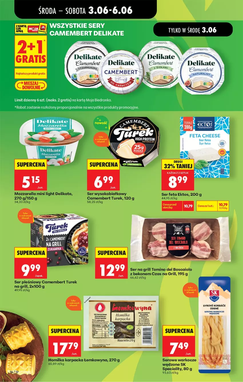 Gazetka promocyjna Biedronka - Od Środy - ważna 03.06 do 04.06.2026 - strona 16 - produkty: Beko, Camembert, Feta, Gra, Grill, Karp, Koc, Por, Ser, Ser pleśniowy, Sok