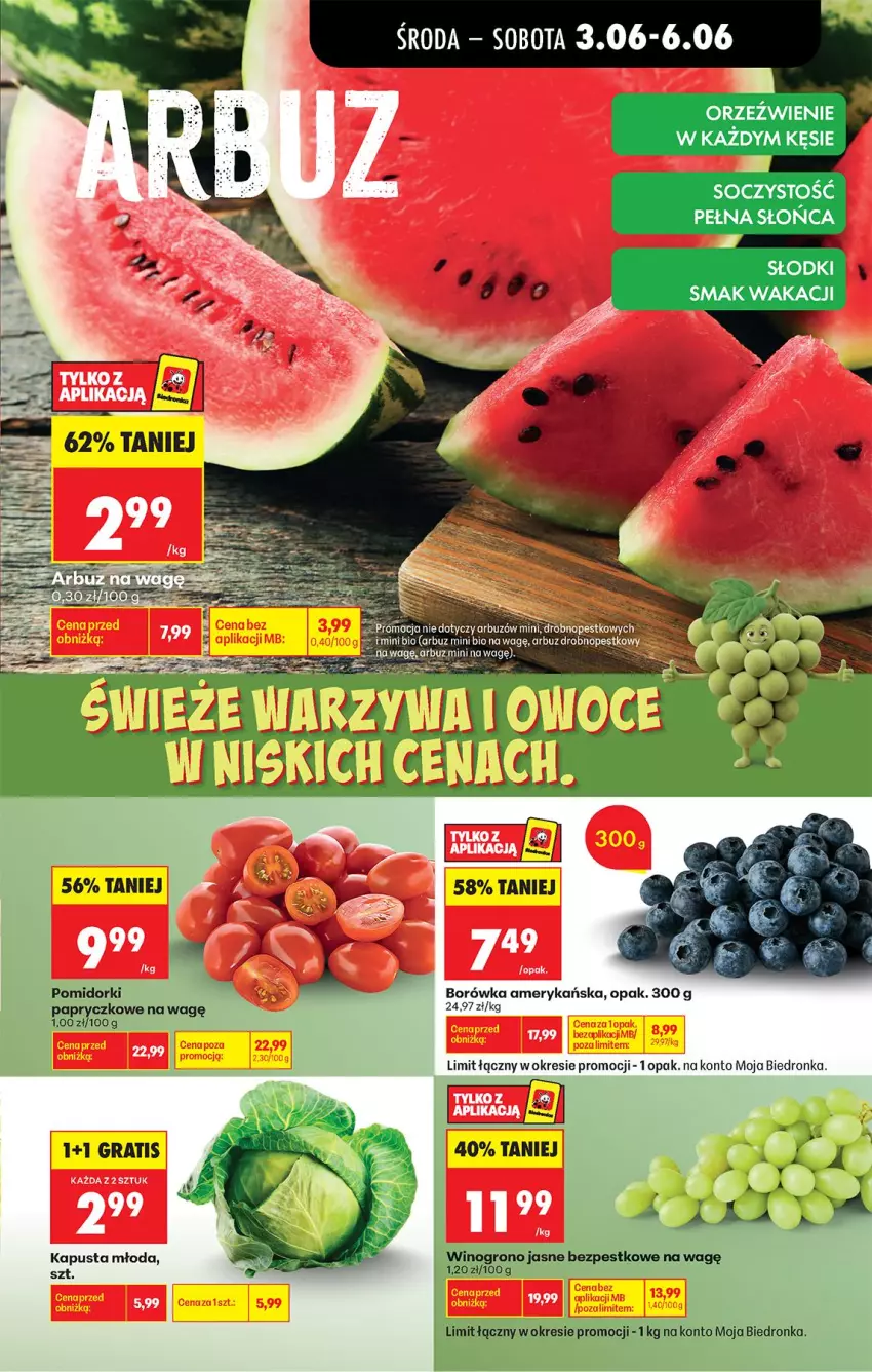 Gazetka promocyjna Biedronka - Od Środy - ważna 03.06 do 04.06.2026 - strona 29 - produkty: Arbuz, Borówka, Borówka amerykańska, Gra