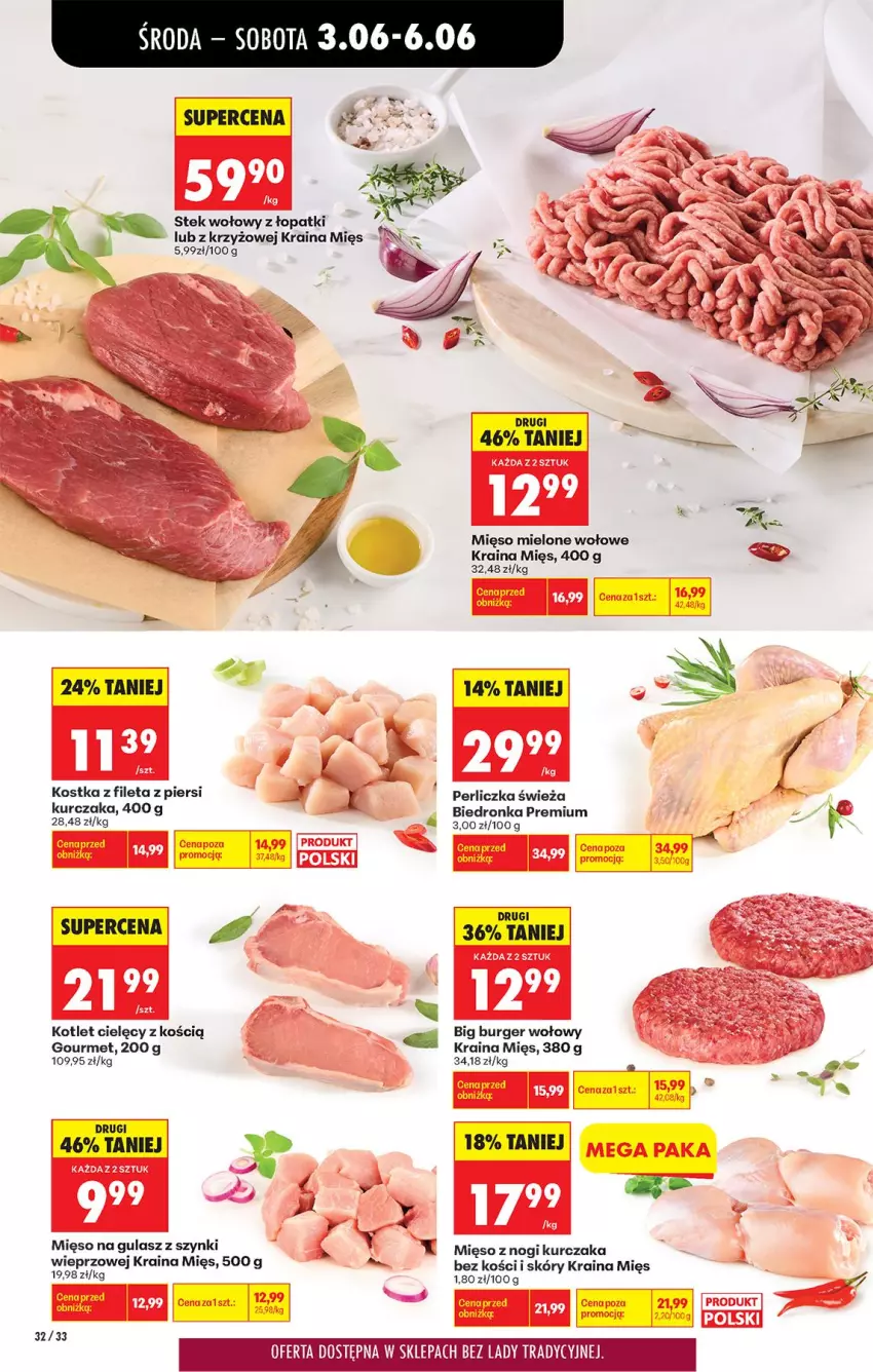 Gazetka promocyjna Biedronka - Od Środy - ważna 03.06 do 04.06.2026 - strona 34 - produkty: Burger, Kotlet, Kurczak, Mięso, Mięso mielone, Stek, Stek wołowy