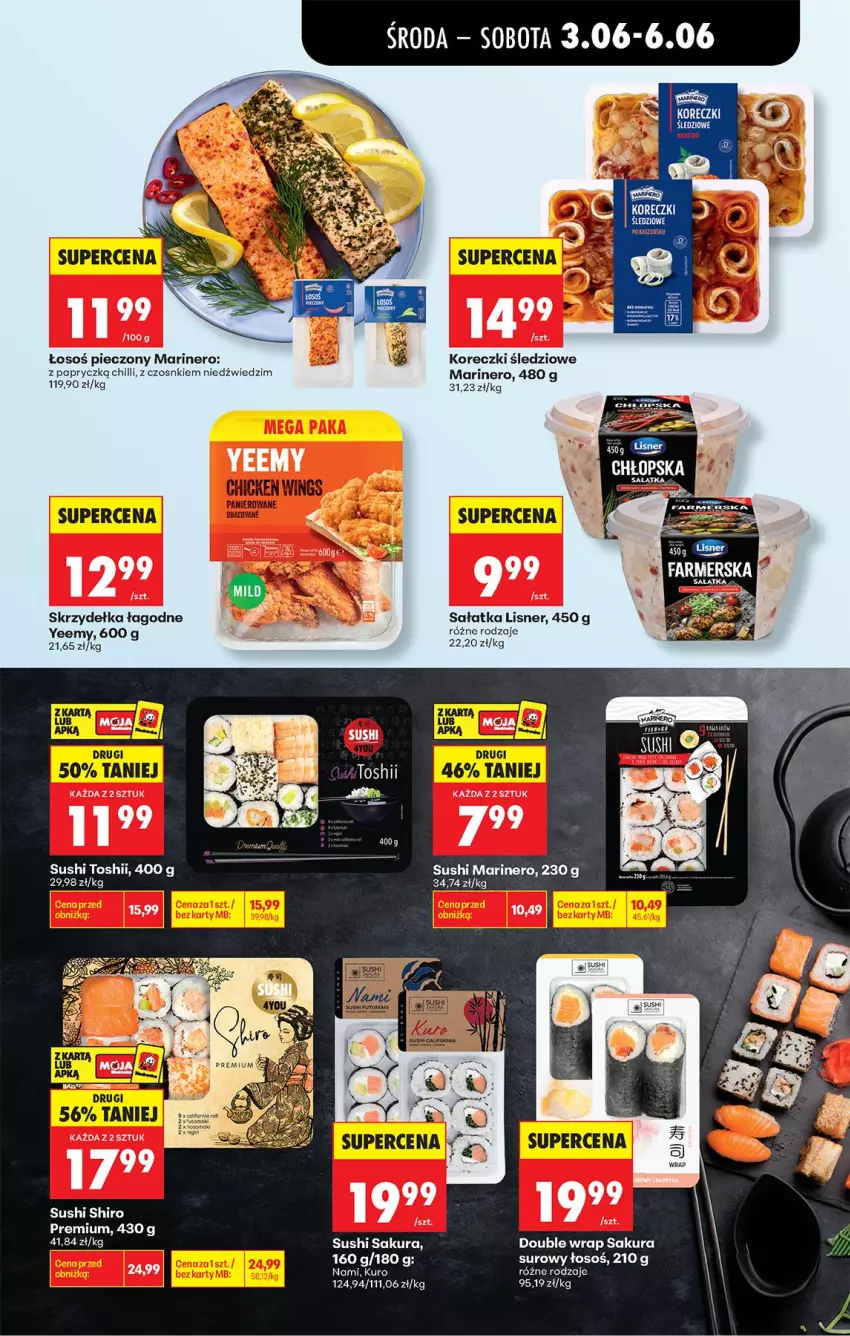 Gazetka promocyjna Biedronka - Od Środy - ważna 03.06 do 04.06.2026 - strona 39 - produkty: Fa, Koreczki śledziowe, Lisner, Piec, Sałat, Sałatka, Sushi, Tago
