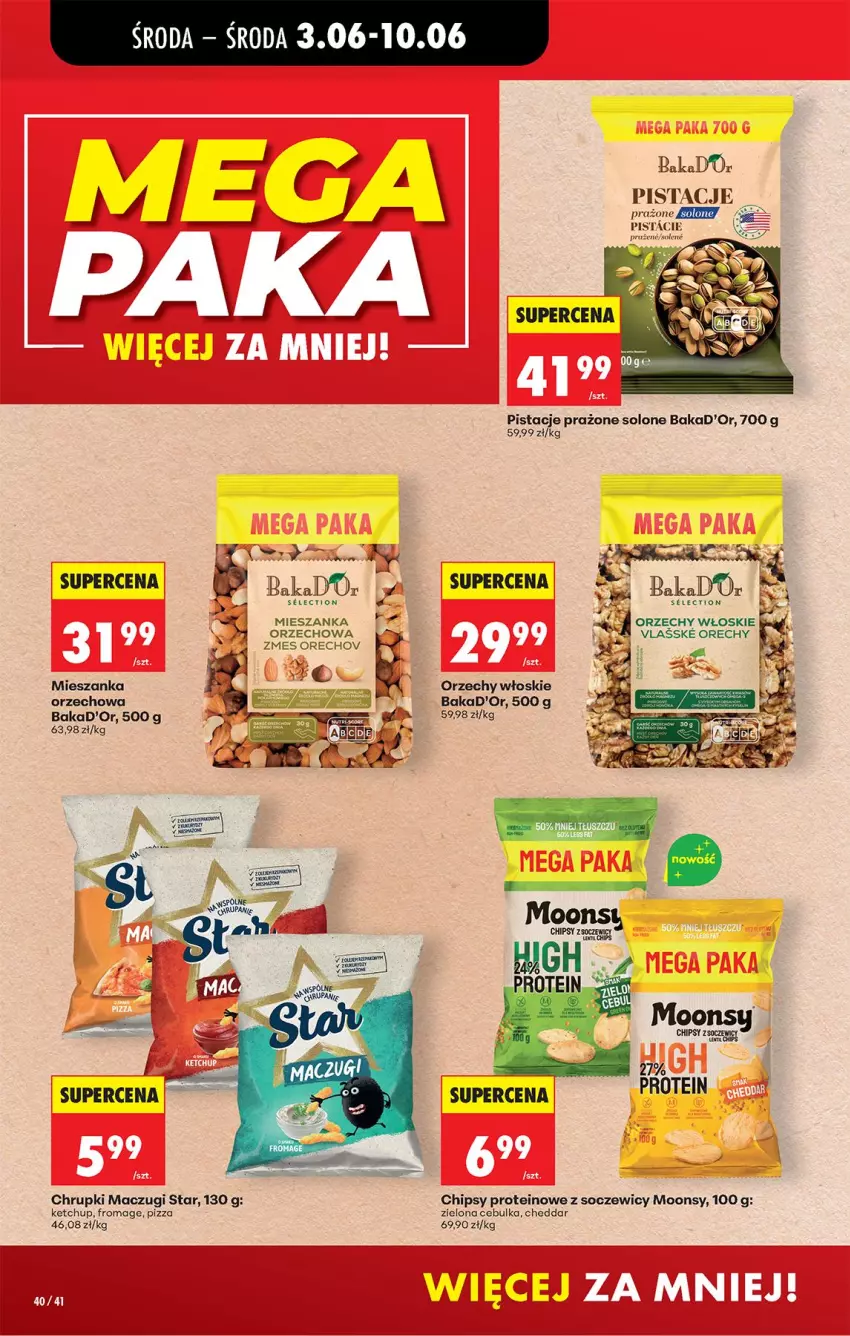 Gazetka promocyjna Biedronka - Od Środy - ważna 03.06 do 04.06.2026 - strona 42 - produkty: Cheddar, Chipsy, Chrupki, Ketchup, Orzechy włoskie, Pistacje, Pizza