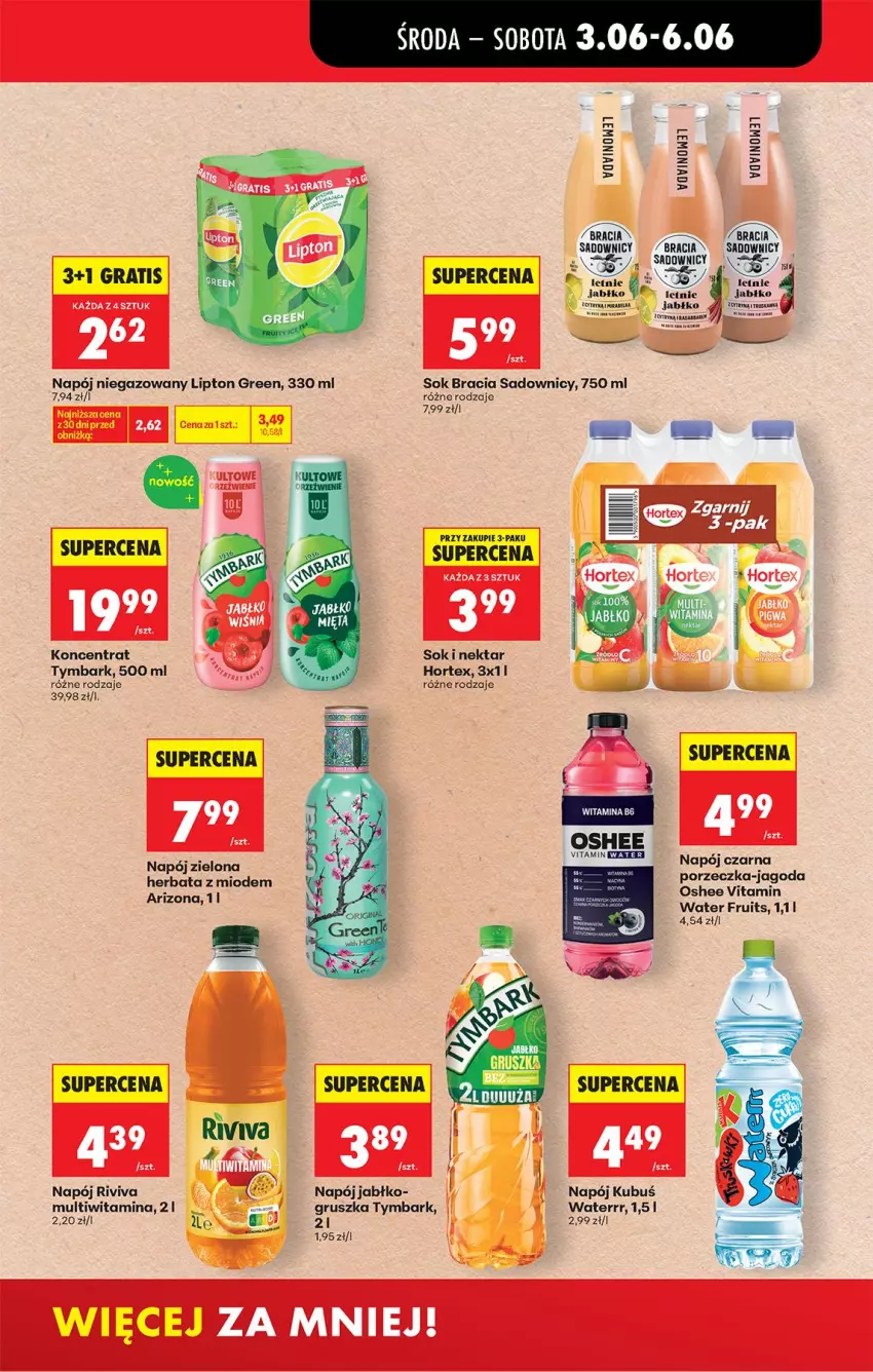 Gazetka promocyjna Biedronka - Od Środy - ważna 03.06 do 04.06.2026 - strona 45 - produkty: Gra, Herbata, Hortex, Kubuś, Lipton, Napój, Napój niegazowany, Nektar, Oshee, Por, Sok, Tymbark
