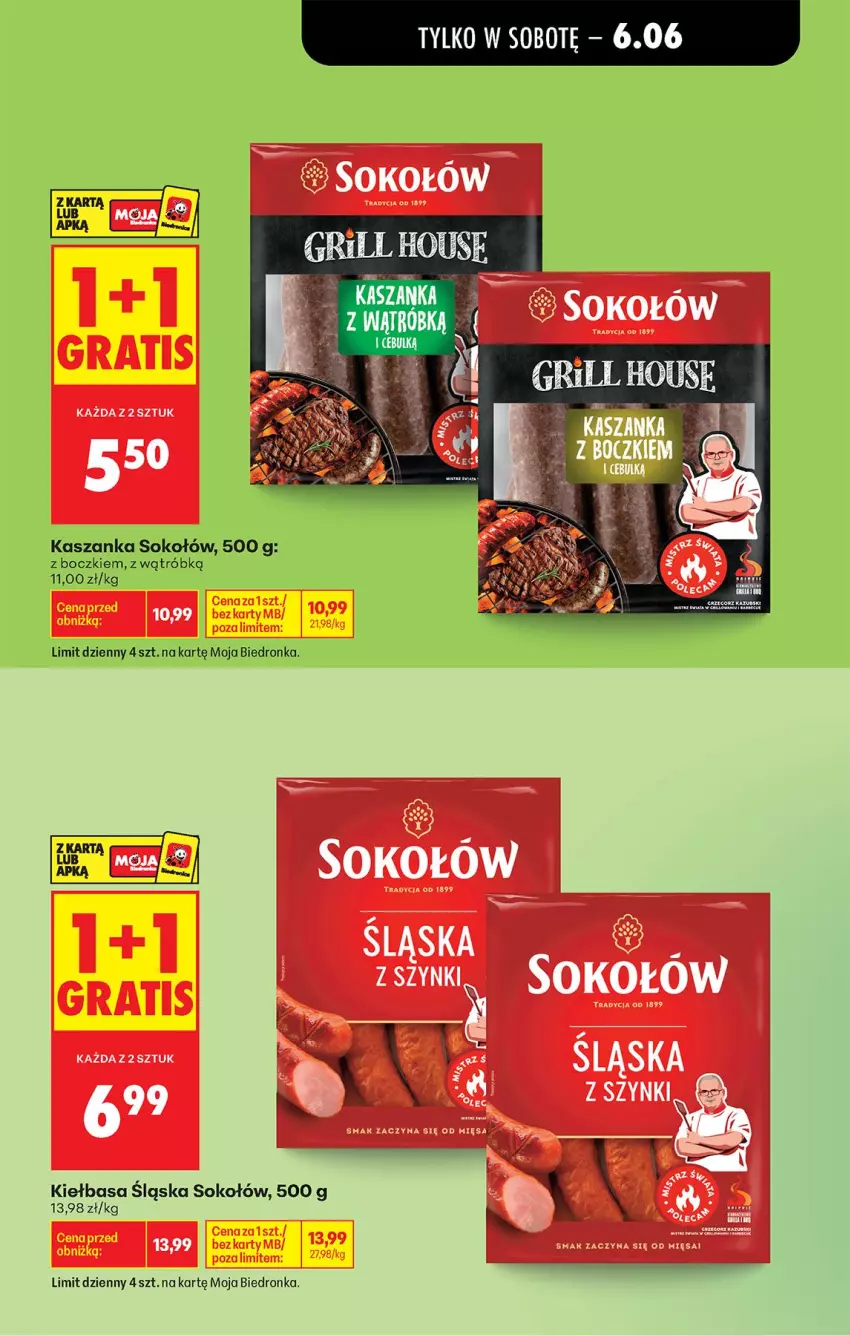 Gazetka promocyjna Biedronka - Od Środy - ważna 03.06 do 04.06.2026 - strona 5 - produkty: Grill, Kasza, Kaszanka, Kiełbasa, Kiełbasa śląska, Sok, Sokołów