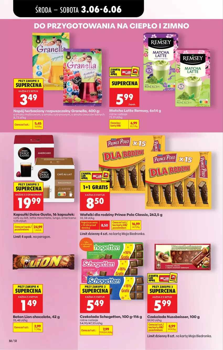 Gazetka promocyjna Biedronka - Od Środy - ważna 03.06 do 04.06.2026 - strona 58 - produkty: Baton, Chia, Czekolada, Dolce Gusto, Gra, Lion, Prince Polo, Schogetten, Ser