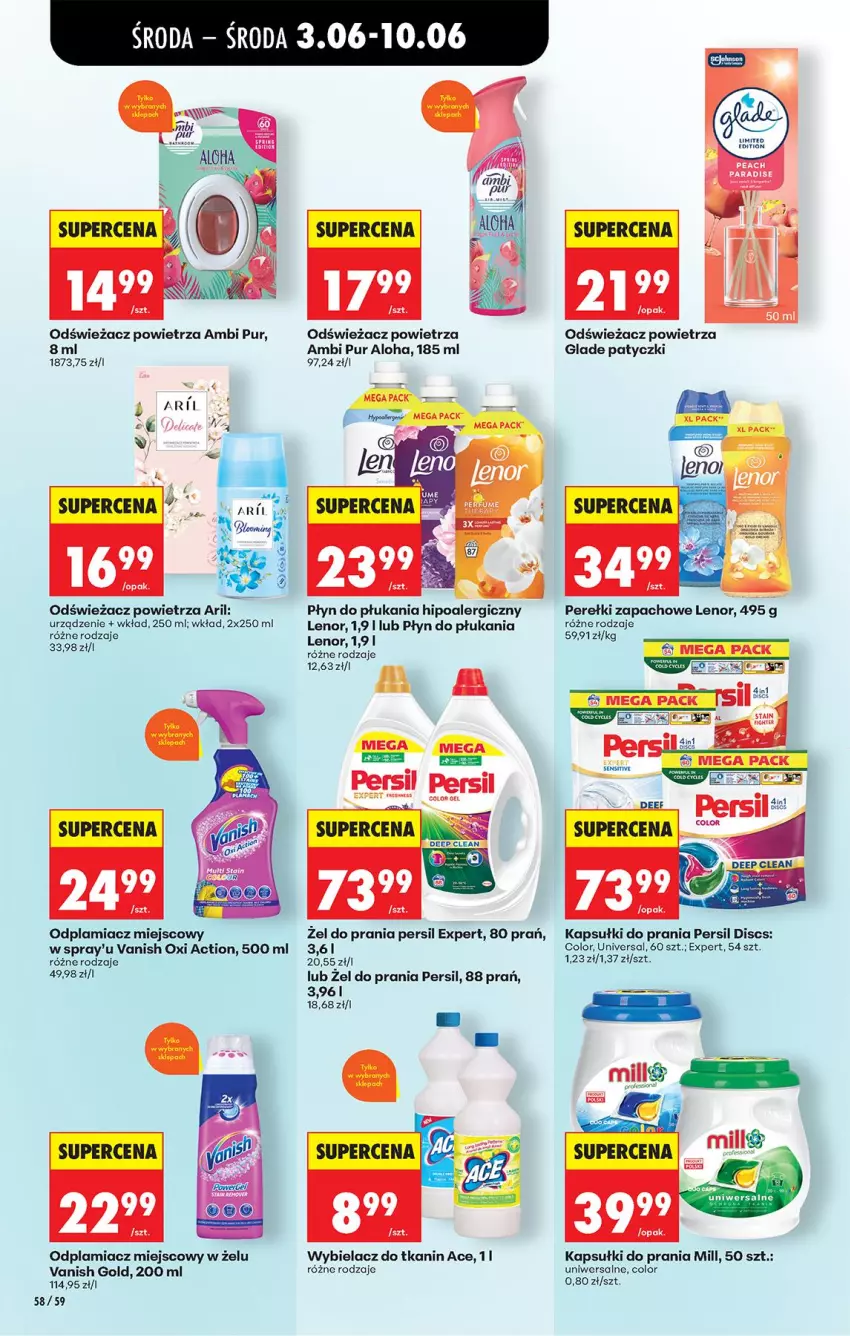 Gazetka promocyjna Biedronka - Od Środy - ważna 03.06 do 04.06.2026 - strona 66 - produkty: Ambi Pur, Kapsułki do prania, Lenor, Odplamiacz, Odświeżacz powietrza, Perełki zapachowe, Persil, Płyn do płukania, Pur, Vanish, Vanish Gold