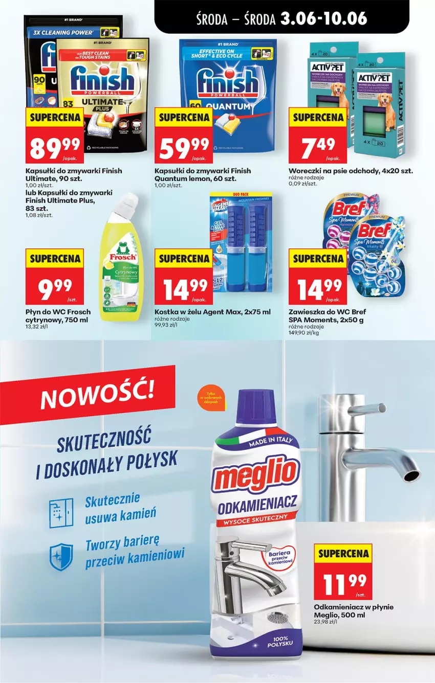Gazetka promocyjna Biedronka - Od Środy - ważna 03.06 do 04.06.2026 - strona 67 - produkty: Bref, Finish, Frosch, Moments, Odkamieniacz, Płyn do wc, Zawieszka do wc, Zmywarki
