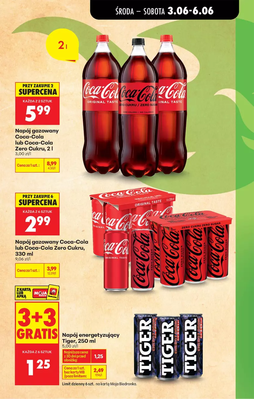 Gazetka promocyjna Biedronka - Od Środy - ważna 03.06 do 04.06.2026 - strona 9 - produkty: Coca-Cola, Napój, Napój gazowany, Tiger