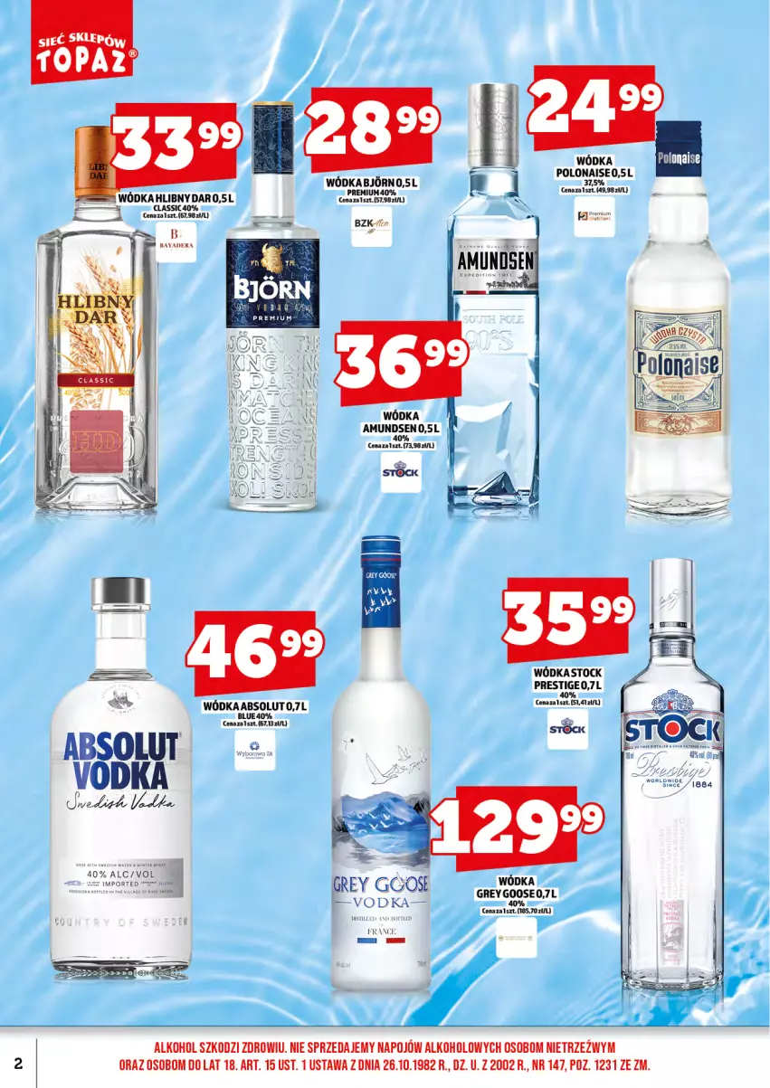 Gazetka promocyjna Topaz - Gazetka - ważna 01.08 do 17.08.2025 - strona 4 - produkty: Absolut, Stock, Wódka