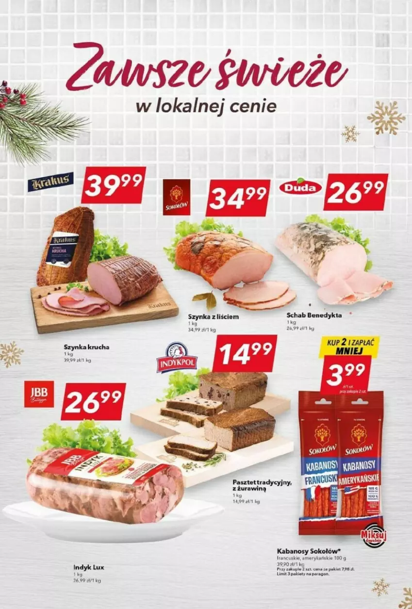 Gazetka promocyjna Lewiatan - ważna 14.12 do 24.12.2023 - strona 12 - produkty: Kabanos, Szynka