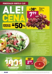 Gazetka promocyjna Aldi - ALE! CENA w ALDI - Gazetka - ważna od 13.02 do 13.02.2021 - strona 2 - produkty: Kurczak, Majonez, Sałatka, Warzywa, Sos, Sok, Sól, Rum, Mus, Gry, Gra, Granat, Kawa, Sałat, Pieprz, Winogrona, Kotlet, Nuty, Owoce, Wino, Grunt, Grill, Olej, Mięso, Grejpfrut, Szpinak