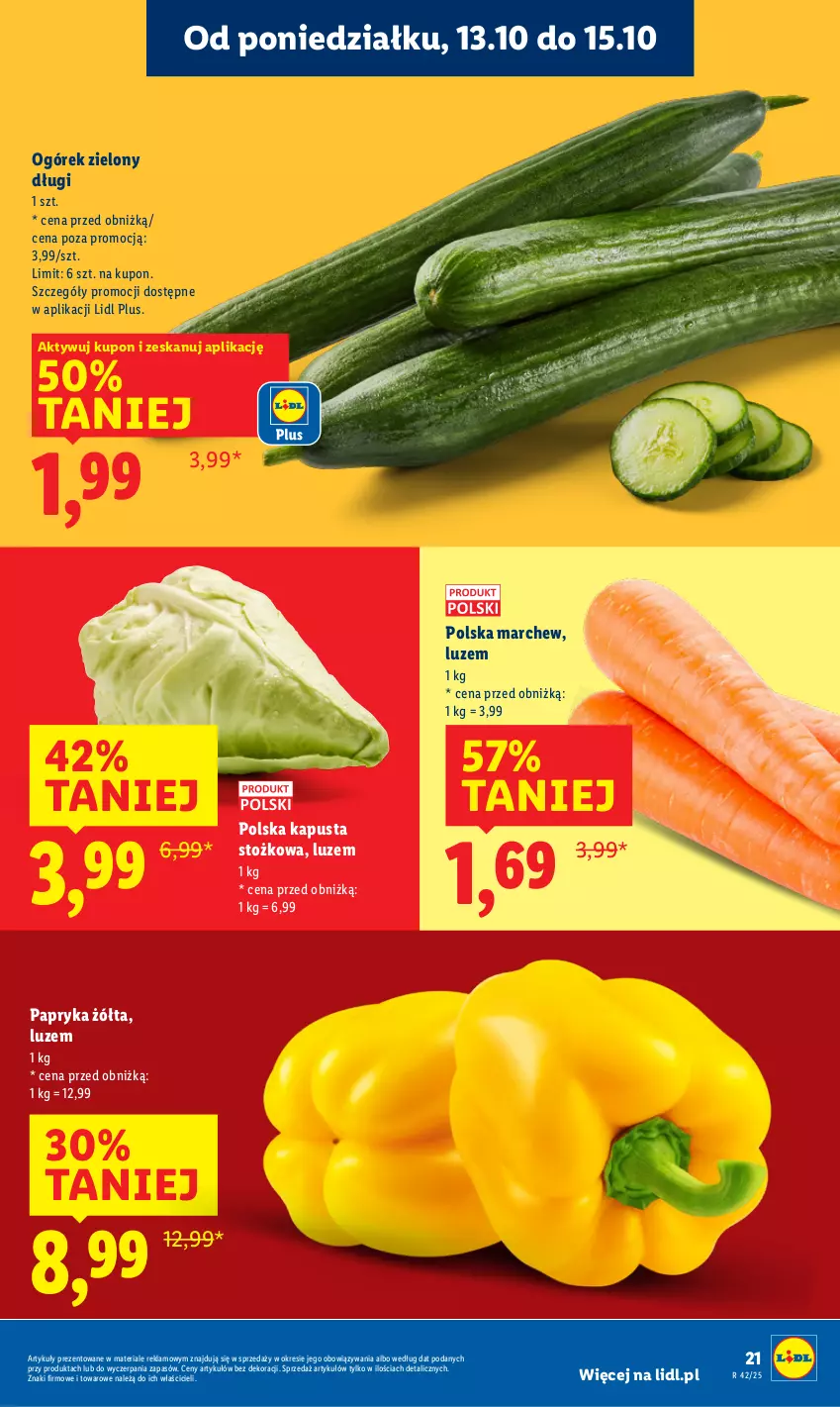 Gazetka promocyjna Lidl - GAZETKA - ważna 13.10 do 15.10.2025 - strona 21 - produkty: Ogórek, Papryka, Papryka żółta