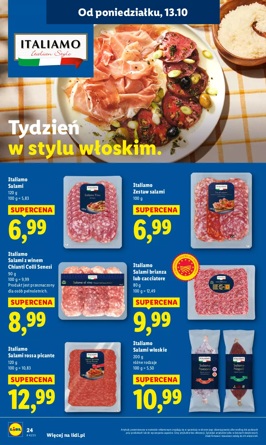 Gazetka promocyjna Lidl - GAZETKA - ważna 13.10 do 15.10.2025 - strona 24 - produkty: Chia, Chianti, Salami