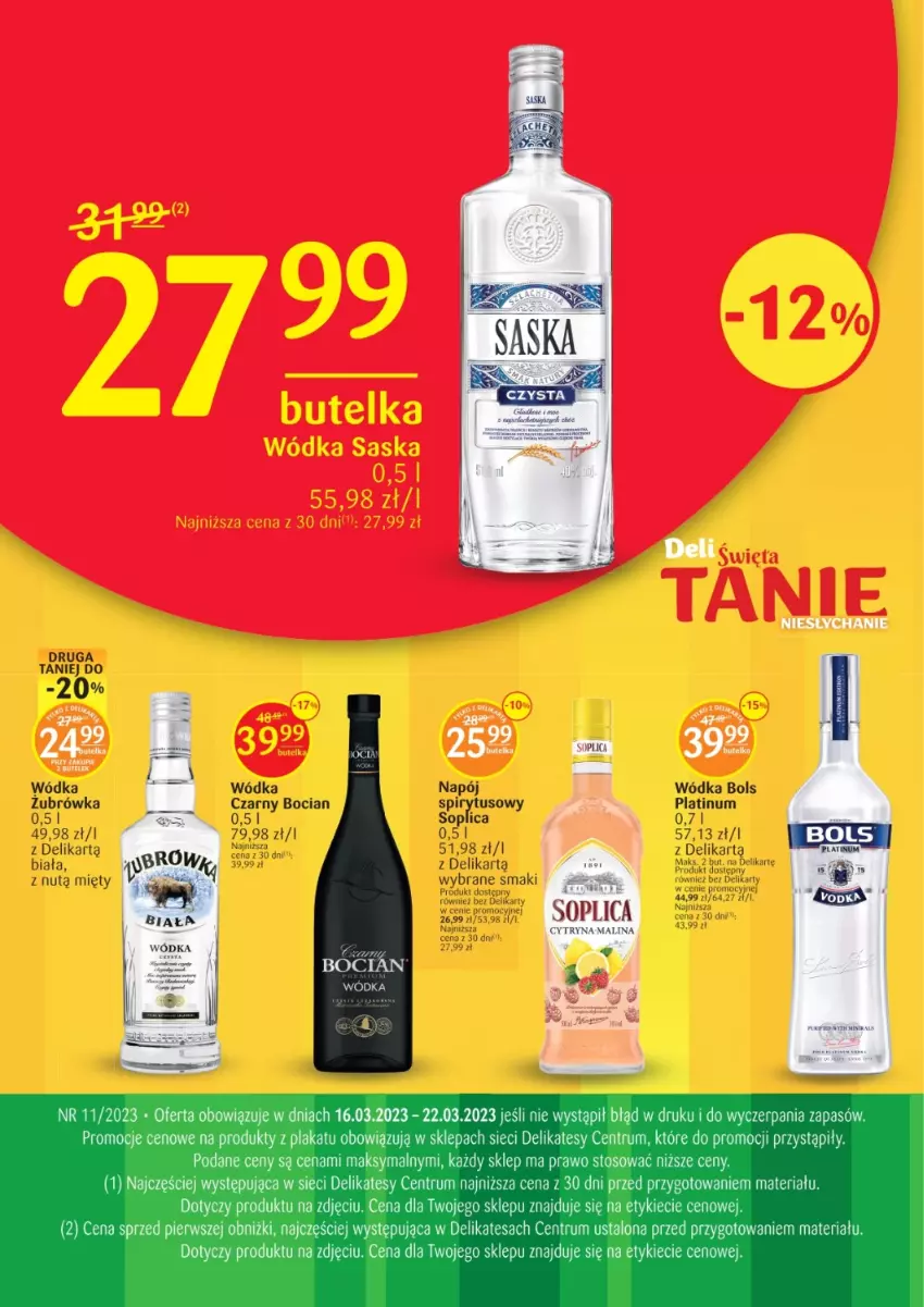 Gazetka promocyjna Delikatesy Centrum - Folder alkoholowy DC11 - ważna 16.03 do 22.03.2023 - strona 1 - produkty: Bols, Wódka