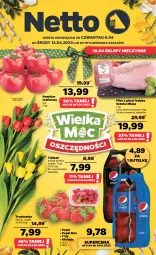 Gazetka promocyjna Netto - Artykuły spożywcze - Gazetka - ważna od 12.04 do 12.04.2023 - strona 1 - produkty: Pepsi max, Tulipan, Mirinda, Filet z piersi indyka, Pepsi, Bukiet, Pomidor malinowy