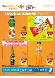 Gazetka promocyjna Carrefour - Gazetka Express - Gazetka - ważna od 05.09 do 05.09.2022 - strona 1 - produkty: Piwo, Jogurt, Probiotyk, Kosz, Activia, 7 Days, Mango, Napój, Hortex