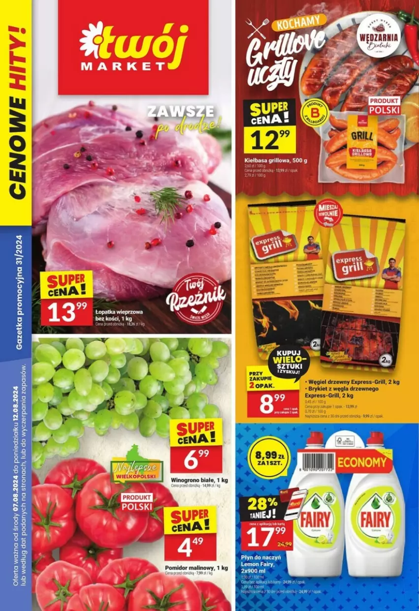 Gazetka promocyjna Twoj Market - ważna 07.08 do 20.08.2024 - strona 1 - produkty: Grill, Pomidor malinowy, Węgiel drzewny, Wino