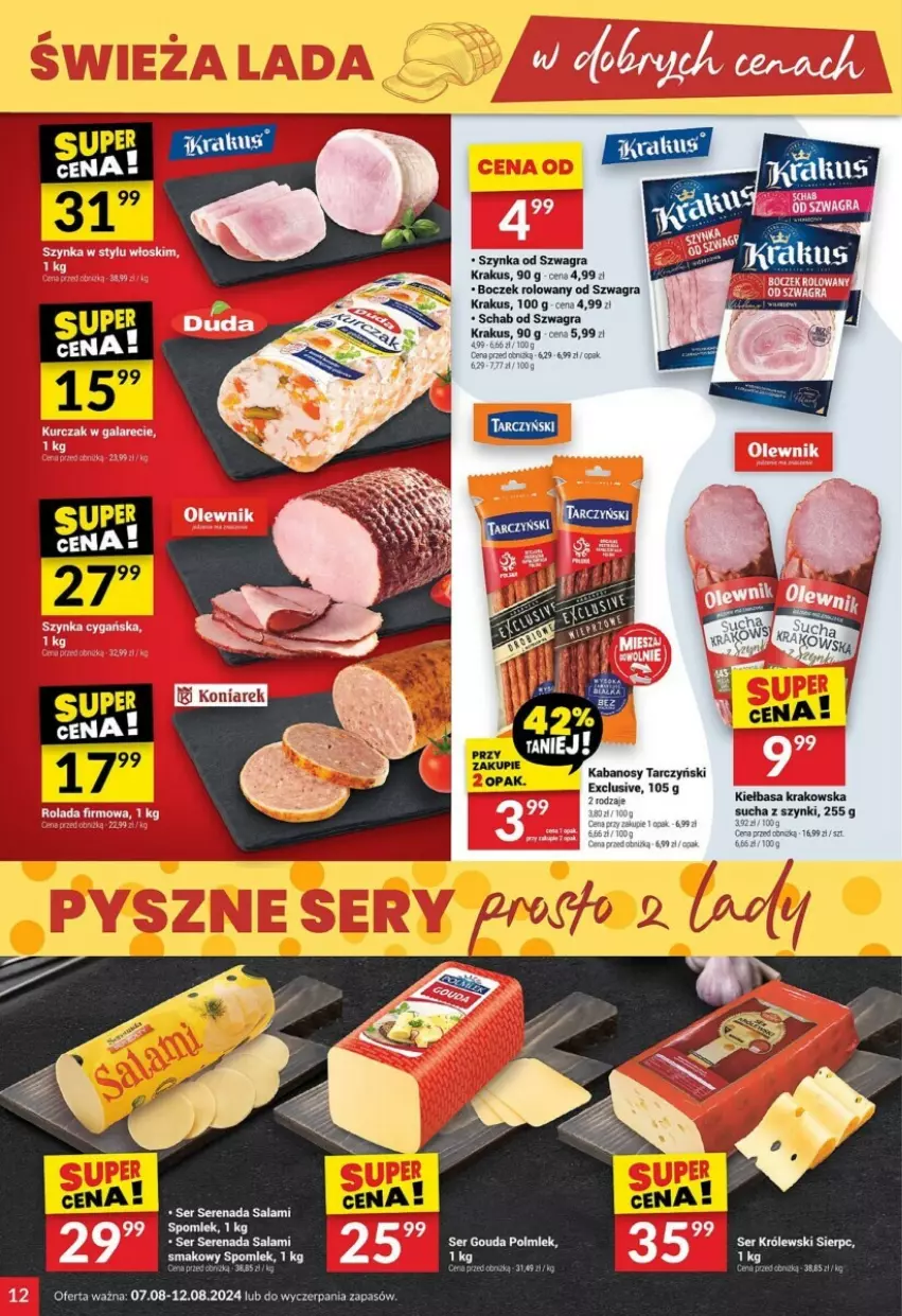 Gazetka promocyjna Twoj Market - ważna 07.08 do 20.08.2024 - strona 4 - produkty: Boczek, Gra, Kabanos, Krakus, Królewski, Olewnik, Rolada, Rum, Ser, Szynka, Szynka cygańska, Tarczyński