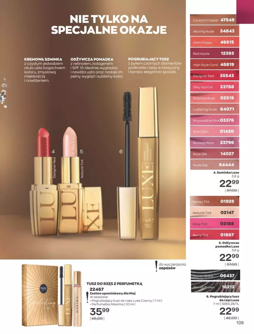 Gazetka promocyjna Avon - Marzec - ważna 01.03 do 31.03.2021 - strona 105 - produkty: Inka, Kolagen, Perfum, Sati, Szminka, Tusz