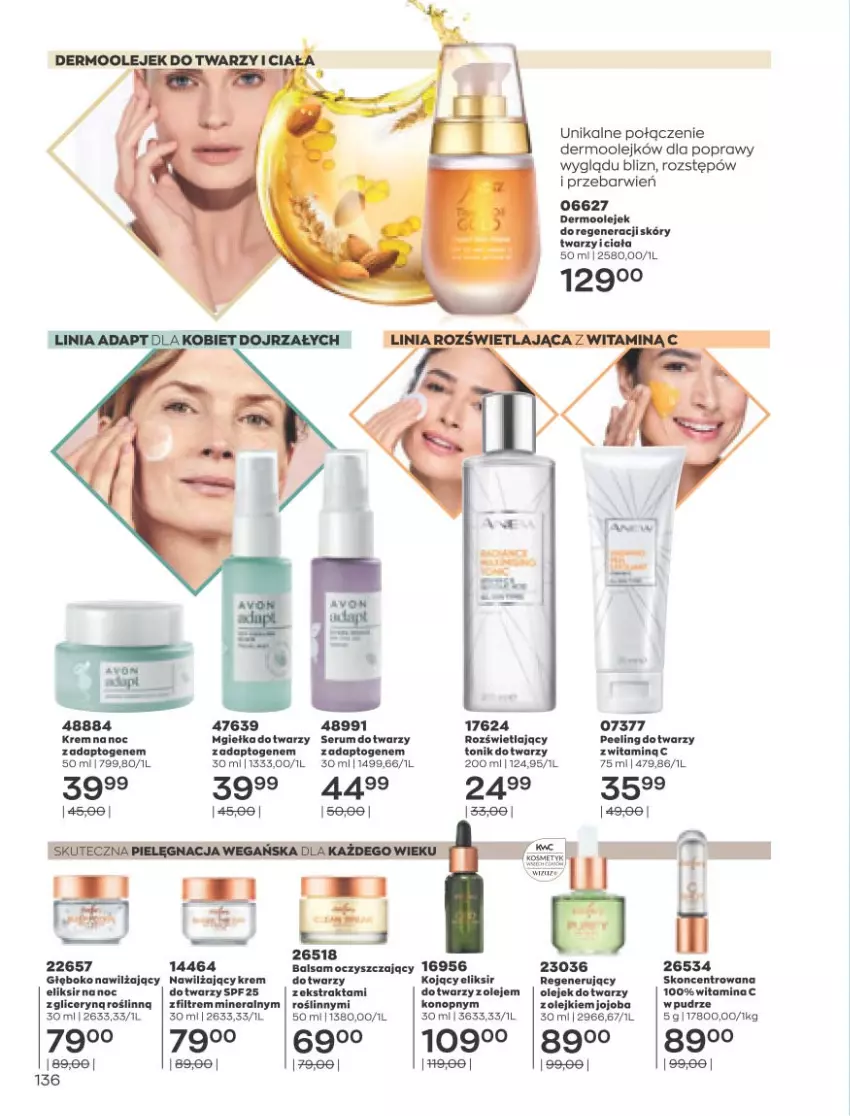 Gazetka promocyjna Avon - Marzec - ważna 01.03 do 31.03.2021 - strona 132 - produkty: Krem na noc, Olej, Peeling, Rum, Ser, Serum, Tonik, Tonik do twarzy