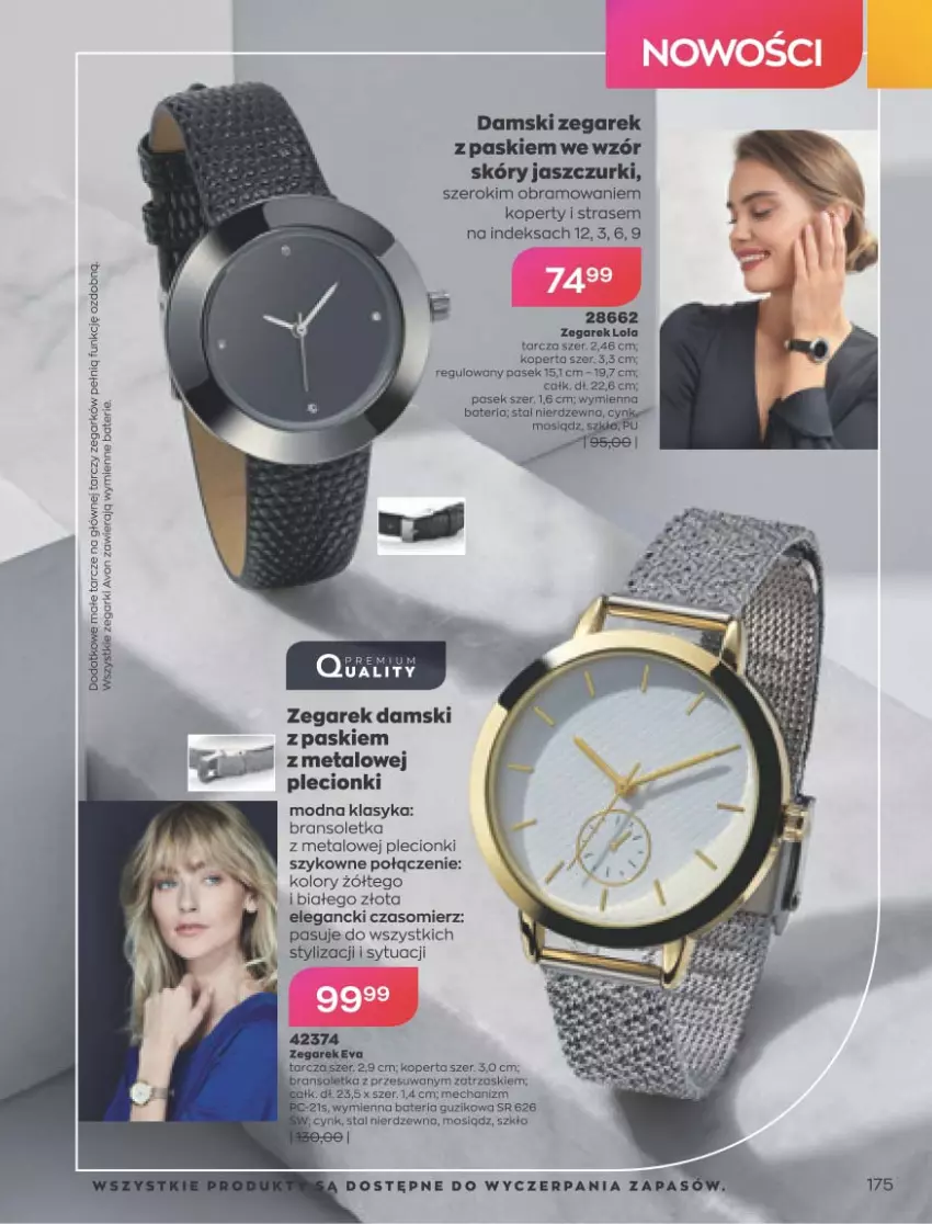 Gazetka promocyjna Avon - Marzec - ważna 01.03 do 31.03.2021 - strona 171 - produkty: Bateria, Bransoletka, Cynk, Pasek, Zegar, Zegarek