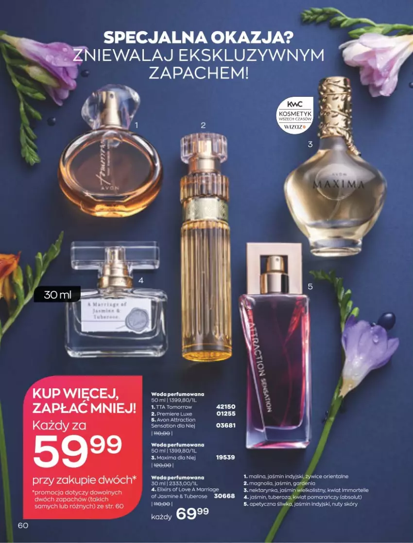 Gazetka promocyjna Avon - Marzec - ważna 01.03 do 31.03.2021 - strona 56 - produkty: Absolut, Nektar, Nektarynka, Nuty, Perfum, Premiere, Sati, Woda, Woda perfumowana