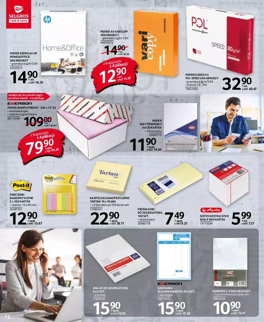 Gazetka promocyjna Selgros - Oferta przemysłowa - ważna 07.01 do 19.01.2022 - strona 12 - produkty: Gin, Gra, HP, Karteczki samoprzylepne, Komputer, Mop, Papier, Rama, Ser, Tarta