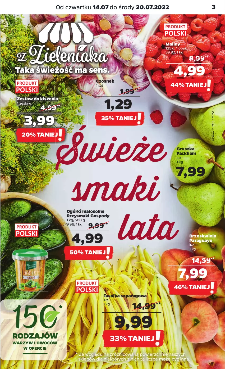 Gazetka promocyjna Netto - Artykuły spożywcze - ważna 14.07 do 20.07.2022 - strona 3 - produkty: Czosnek, Fa, Maliny, Przysmaki